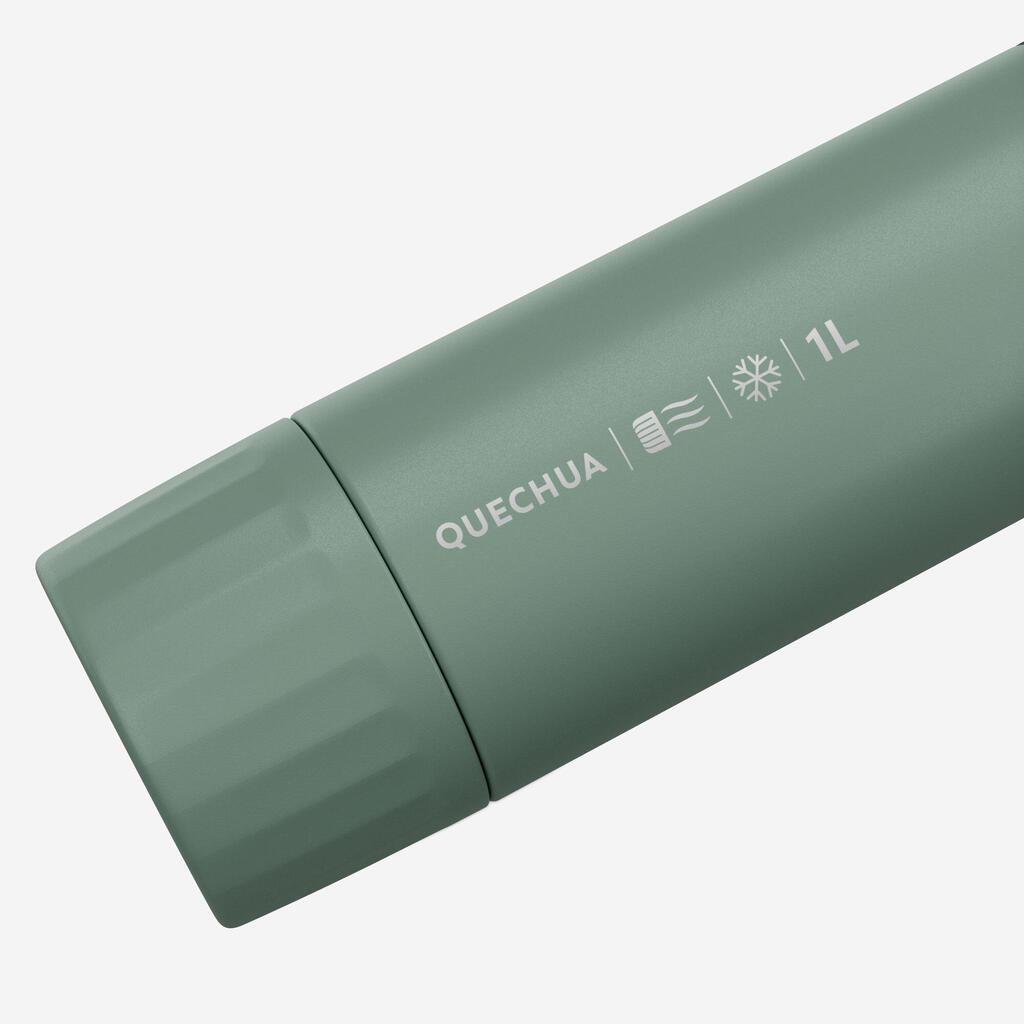 1 L insulated stainless steel bottle with tea filter, for hiking and camping